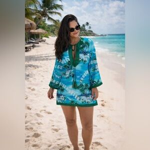 GUCCI Souvenir From Los Angeles Print cotton dress